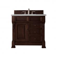 James Martin Furniture 147-114-5566-3ESR - Brookfield 36'' Burnished Mahogany Single Vanity  w/ 3 CM Eternal Serena Quartz Top