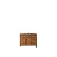 James Martin Furniture 650-V48-SBR-3GEX - Brittany 48'' Saddle Brown Single Vanity w/ 3 CM Grey Expo Quartz Top
