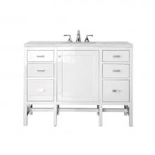 James Martin Furniture E444-V48-GW-3AF - Addison 48'' Single Vanity Cabinet, Glossy White, w/ 3 CM Arctic Fall Solid Surface Coun