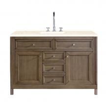James Martin Furniture 305-V48-WWW-3EMR - Chicago 48'' Single Vanity Whitewashed Walnut, w/ 3 CM Eternal Marfil Quartz Top