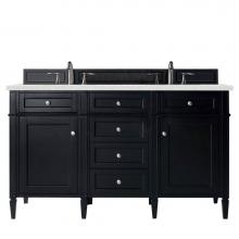 James Martin Furniture 650-V60D-BKO-3ESR - Brittany 60'' Black Onyx Double Vanity w/ 3 CM Eternal Serena Quartz Top