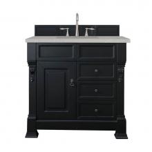 James Martin Furniture 147-114-5536-3ESR - Brookfield 36'' Antique Black Single Vanity  w/ 3 CM Eternal Serena Quartz Top