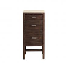 James Martin Furniture E444-BC15-MCA-3EMR - Addison 15''  Base Cabinet w/ Drawers, Mid Century Acacia w/ 3 CM Eternal Marfil Quartz