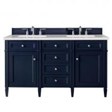 James Martin Furniture 650-V60D-VBL-3ESR - Brittany 60'' Victory Blue Double Vanity w/ 3 CM Eternal Serena Quartz Top