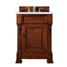 James Martin Furniture 147-114-V26-WCH-3ESR - Brookfield 26'' Warm Cherry Single Vanity w/ 3 CM Eternal Serena Quartz Top