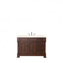 James Martin Furniture 147-114-5286-3EMR - Brookfield 48'' Warm Cherry Single Vanity  w/ 3 CM Eternal Marfil Quartz Top
