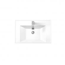 James Martin Furniture SWC-S27.6-GW - 27.6'' Single Sink Top, Glossy White