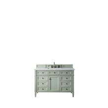 James Martin Furniture 650-V48-SGR-3AF - Brittany 48'' Sage Green Single Vanity w/ 3 CM Arctic Fall Solid Surface Top