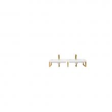 James Martin Furniture 055BK18RGD47WG - Three Boston 18'' Wall Brackets, Brushed Nickel w/47'' White Glossy Resin Coun