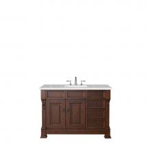 James Martin Furniture 147-114-5286-3ESR - Brookfield 48'' Warm Cherry Single Vanity  w/ 3 CM Eternal Serena Quartz Top