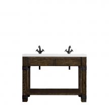 James Martin Furniture C205-V47-RSA-WG - Brooklyn 47'' Wooden Sink Console, Rustic Ash w/ White Glossy Resin Countertop
