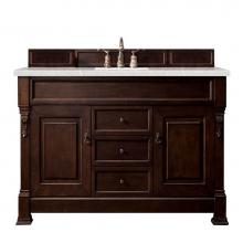 James Martin Furniture 147-114-5361-3ESR - Brookfield 60'' Burnished Mahogany Single Vanity w/ 3 CM Eternal Serena Quartz Top