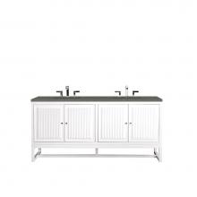 James Martin Furniture E645-V72-GW-3GEX - Athens 72'' Double Vanity Cabinet, Glossy White, w/ 3 CM Grey Expo Quartz Top
