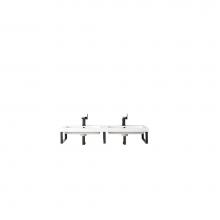 James Martin Furniture 055BK18MBK47WG - Three Boston 18'' Wall Brackets, Brushed Nickel w/47'' White Glossy Resin Coun