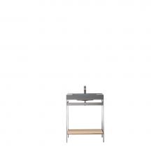 James Martin Furniture C325V27.6BNKNPWMGR - Como 27.6'' Sink Console, Brushed Nickel, Natural Parawood w/Modern Grey Composite Top
