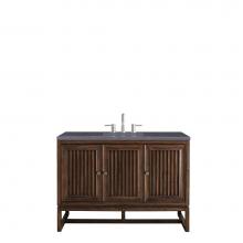 James Martin Furniture E645-V48-MCA-3CSP - Athens 48'' Single Vanity Cabinet, Mid Century Acacia, w/ 3 CM Charcoal Soapstone Quartz