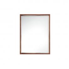 James Martin Furniture 803-M23.6-WLT - Milan 23.6'' Rectangular Cube Mirror, Mid Century Walnut