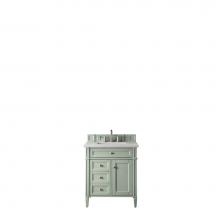 James Martin Furniture 650-V30-SGR-3ESR - Brittany 30'' Single Vanity, Sage Green, w/ 3 CM Eternal Serena Quartz Top