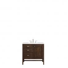 James Martin Furniture E444-V36-MCA-3EJP - Addison 36'' Single Vanity Cabinet, Mid Century Acacia, w/ 3 CM Eternal Jasmine Pearl Qu