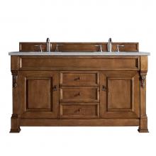 James Martin Furniture 147-114-5671-3ESR - Brookfield 60'' Country Oak Double Vanity w/ 3 CM Eternal Serena Quartz Top