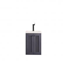 James Martin Furniture E303-V20-MG-WG - Chianti 20'' Single Vanity Cabinet, Mineral Grey w/ White Glossy Resin Countertop